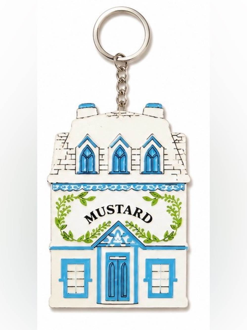 2/$25 Lenox Spice Village Inspired Mustard House Keychain with Key Ring